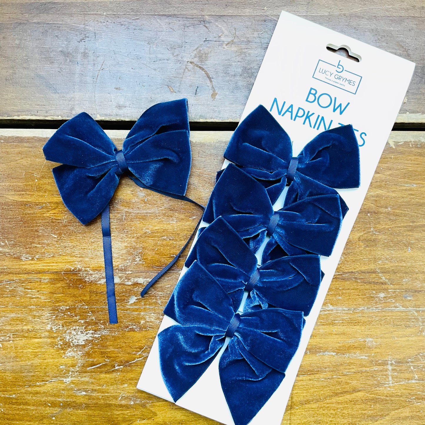 Navy Bow Napkin Ties- Lucy Grymes