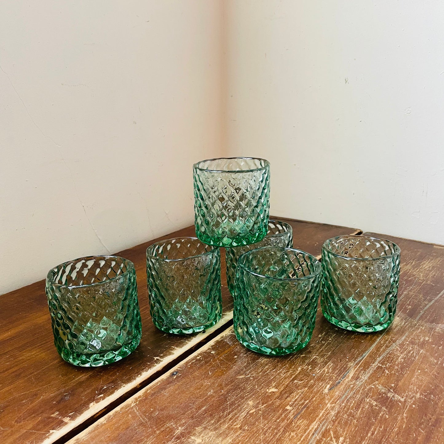 Set of 6 Recycled Tinted Glass Rocks Glass