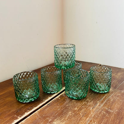 Set of 6 Recycled Tinted Glass Rocks Glass