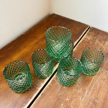 Set of 6 Recycled Tinted Glass Rocks Glass