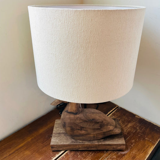 Hand-Carved Mango Wood Duck Table Lamp