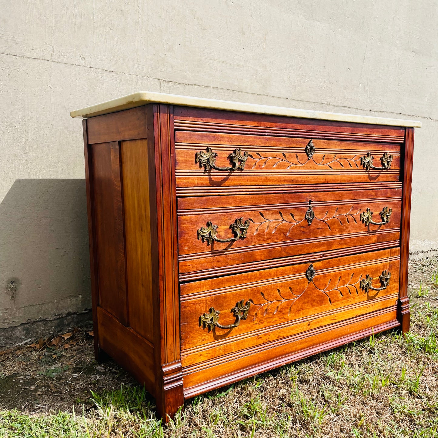 The Brie 19th Century Eastlake Marble Top Dresser