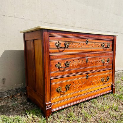 The Brie 19th Century Eastlake Marble Top Dresser