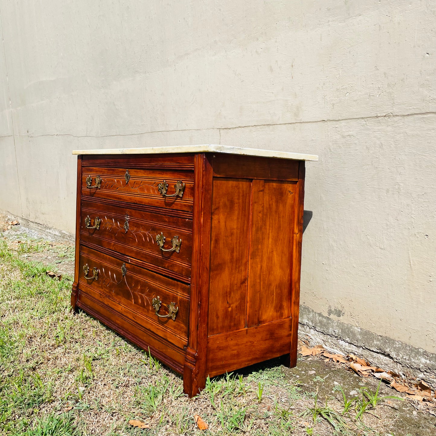 The Brie 19th Century Eastlake Marble Top Dresser