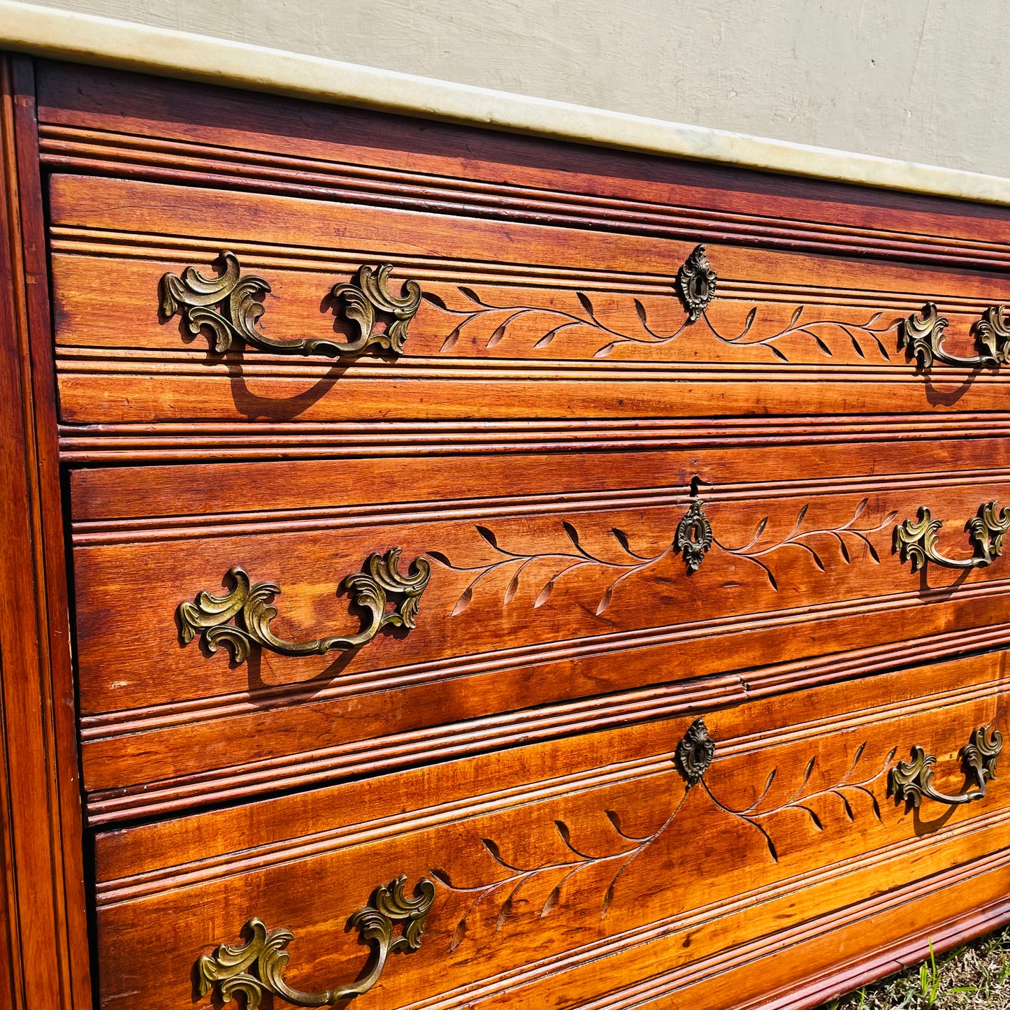 The Brie 19th Century Eastlake Marble Top Dresser