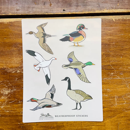 Waterfowl Weatherproof Sticker Sheet
