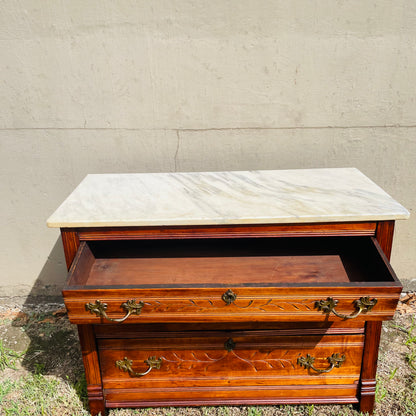 The Brie 19th Century Eastlake Marble Top Dresser