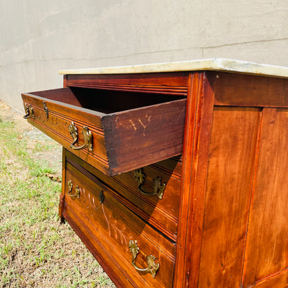 The Brie 19th Century Eastlake Marble Top Dresser