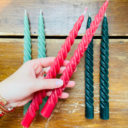 Festive Set of Twist Taper Candles