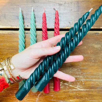 Festive Set of Twist Taper Candles