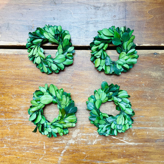 Preserved Boxwood Wreath Napkin Rings