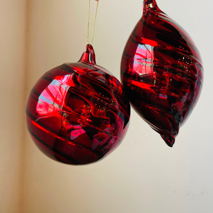Winterberry Red Swirl Ornament
