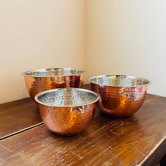 Copper Hammered Stainless Steel Bowls