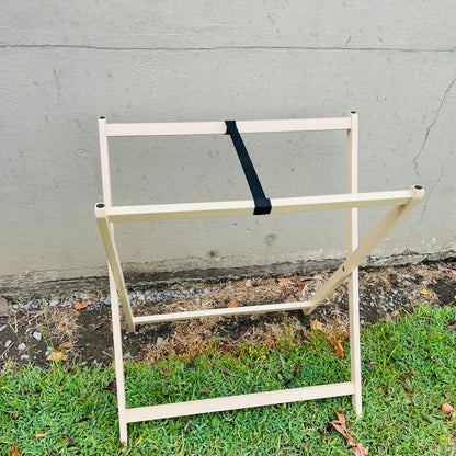 Burl Wood Veneer Folding Table w/ Removable Scalloped Tray
