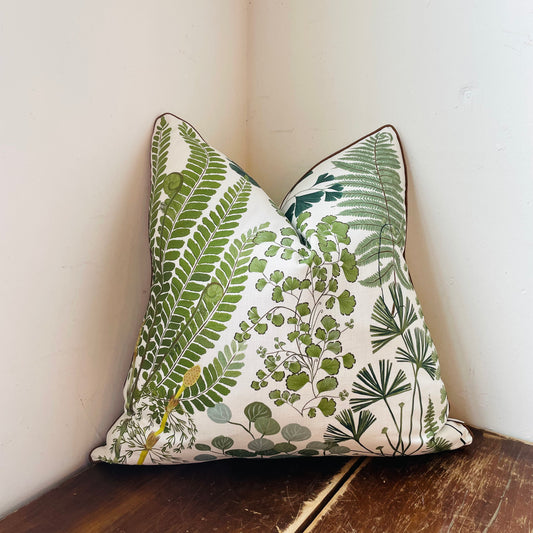 Theo Moss with Micro Cognac Cord Pillow