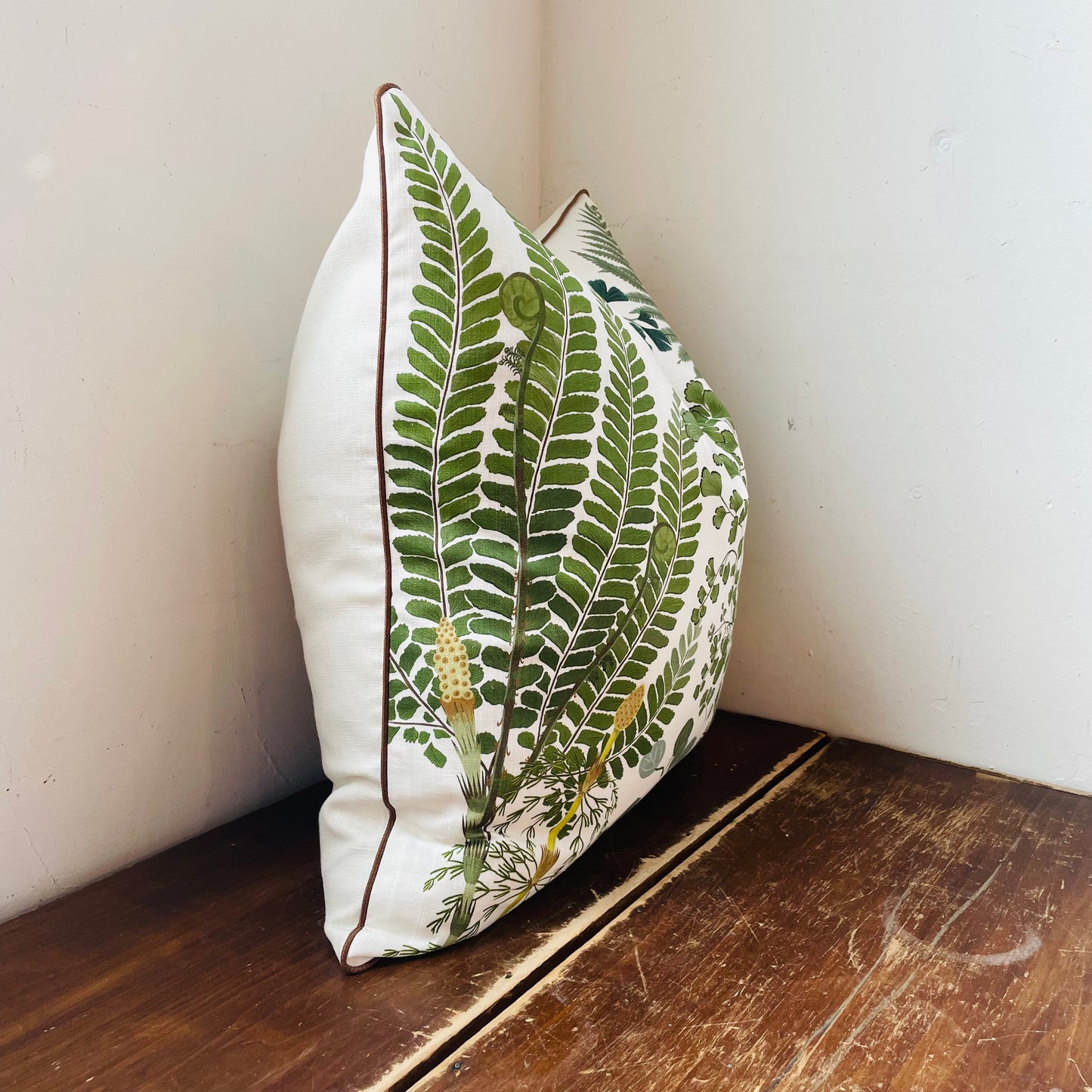 Theo Moss with Micro Cognac Cord Pillow