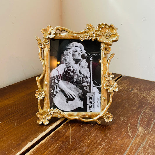 Gold Floral Spray Photo Frame
