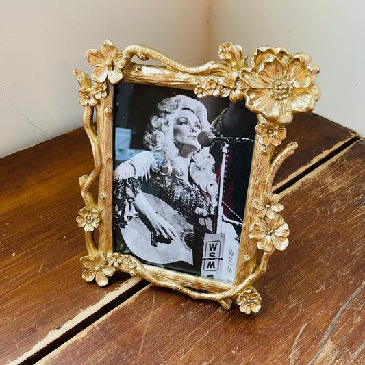 Gold Floral Spray Photo Frame