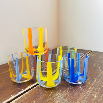 Set of 6 Terrazzo Striped Tumbler Glasses