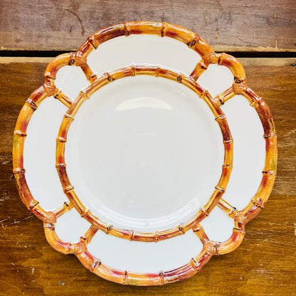 Bamboo Melamine Dinner Plates- Set of 4