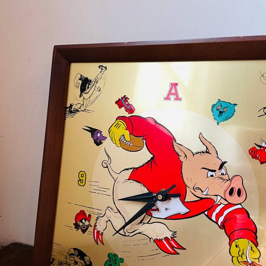 1970's Southwest Conference Arkansas Razorbacks Wall Clock- Vintage