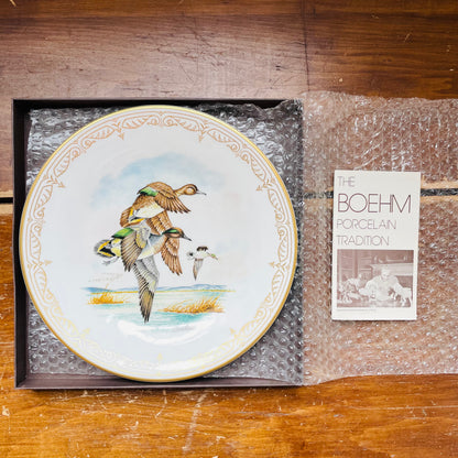 Boehm Green-Winged Teal Plate with Original Box- Vintage