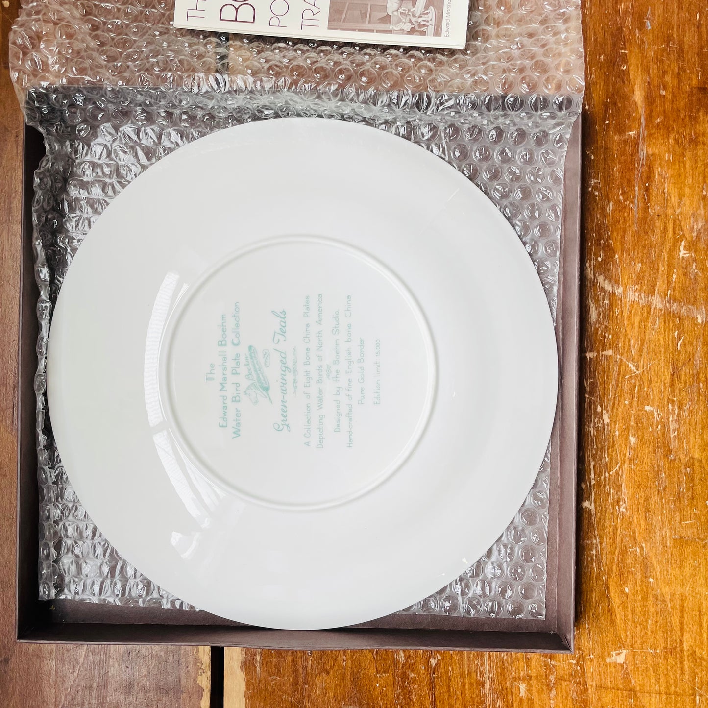 Boehm Green-Winged Teal Plate with Original Box- Vintage