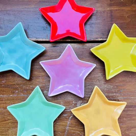 Colorful Stoneware Star Shaped Dish