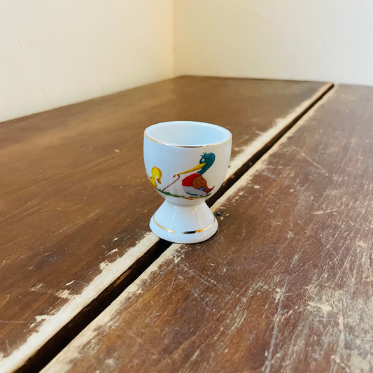 Cartoon Mallard Drake & Duckling Egg Cup- Vintage