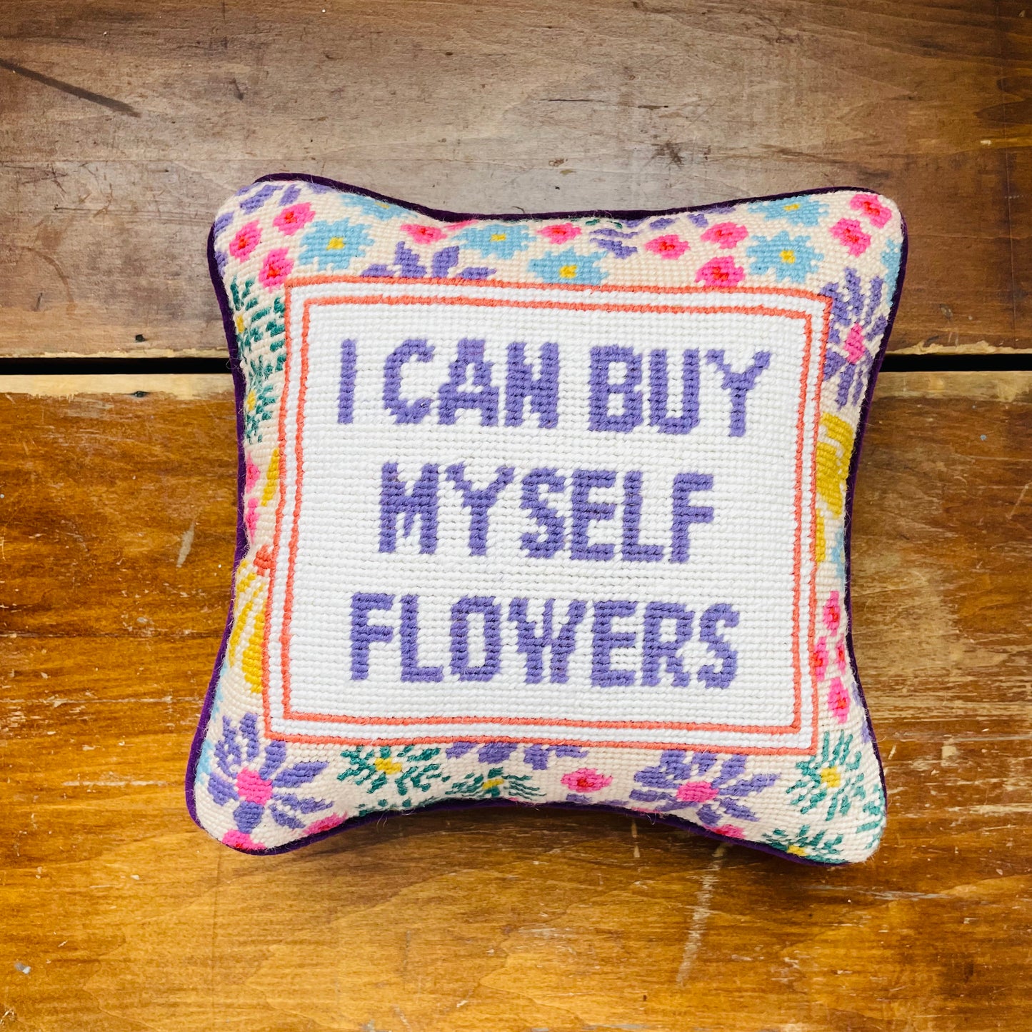 Flowers Needlepoint Pillow