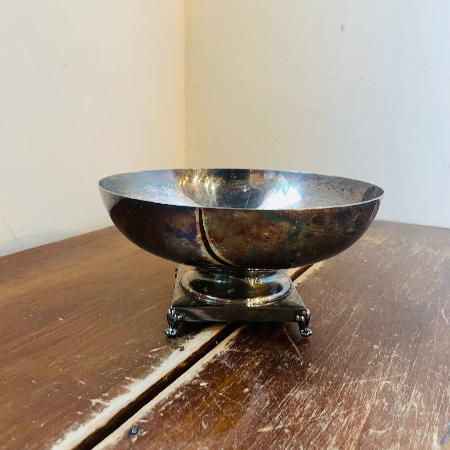 Crescent Silverplated Pedestal Bowl- Vintage