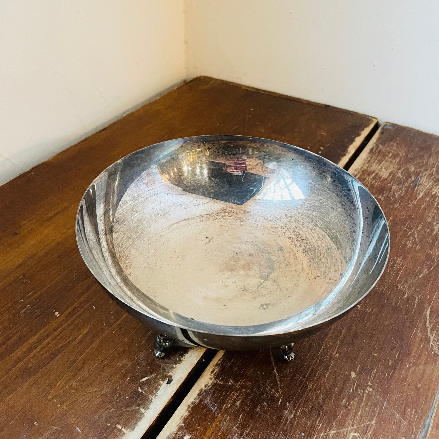 Crescent Silverplated Pedestal Bowl- Vintage