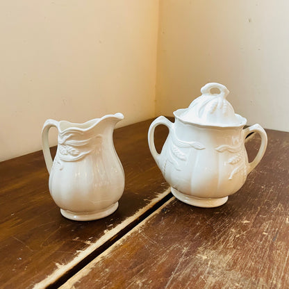 Wheat Ironstone Creamer & Sugar Bowl Set- Vintage