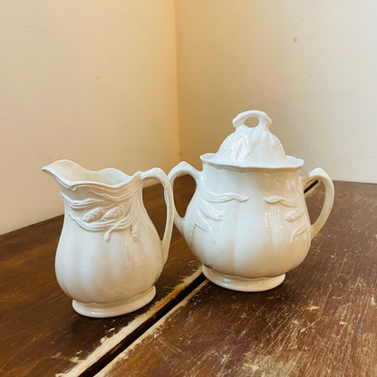 Wheat Ironstone Creamer & Sugar Bowl Set- Vintage