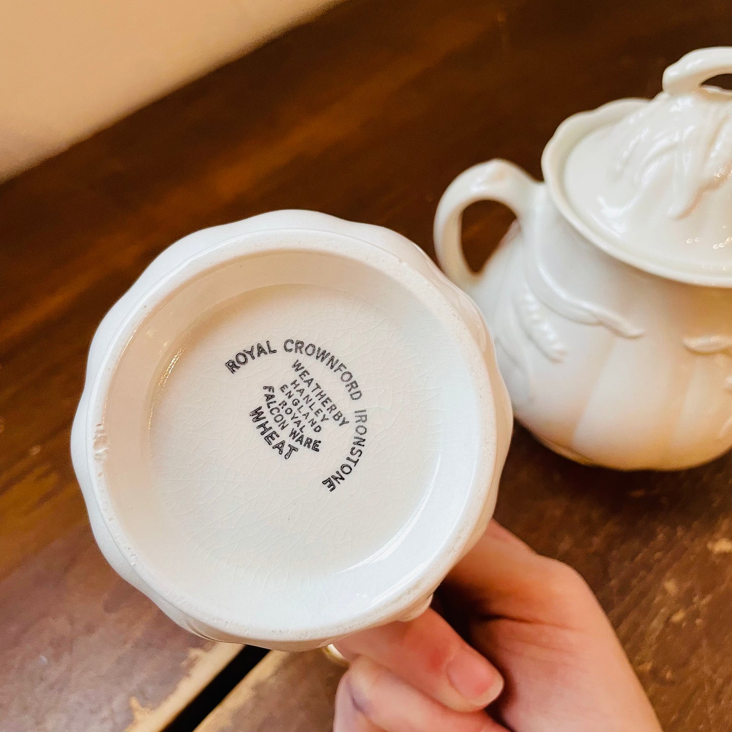 Wheat Ironstone Creamer & Sugar Bowl Set- Vintage