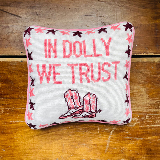 Trust in Dolly Needlepoint Pillow