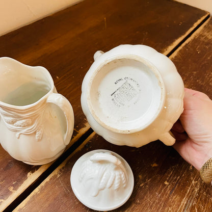Wheat Ironstone Creamer & Sugar Bowl Set- Vintage