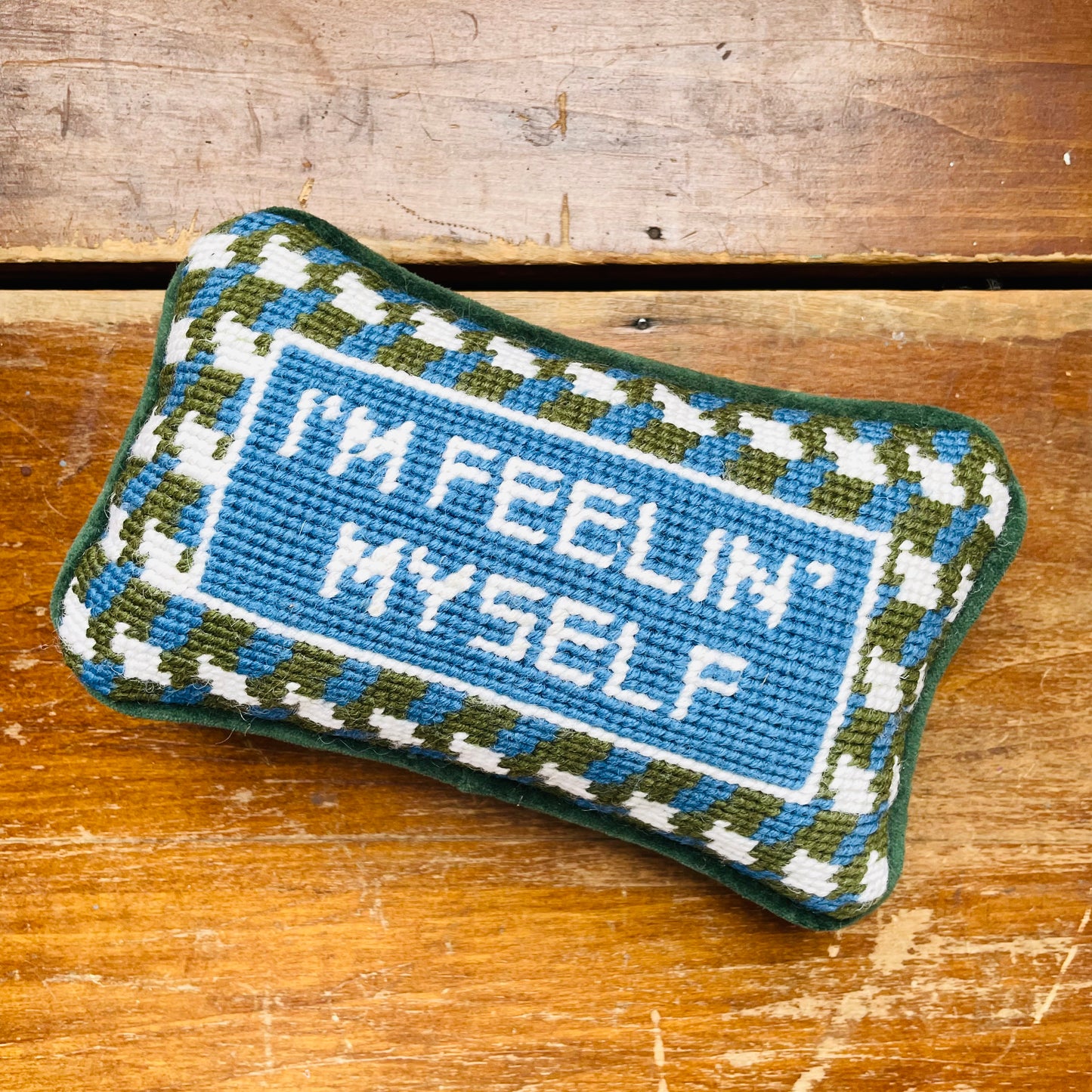 Feelin' Myself Mini Needlepoint Pillow