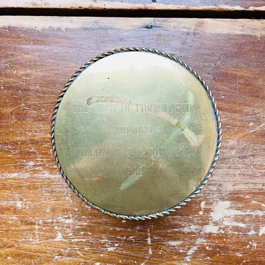 "The First of Fort Worth" Brass Canister Award- Vintage