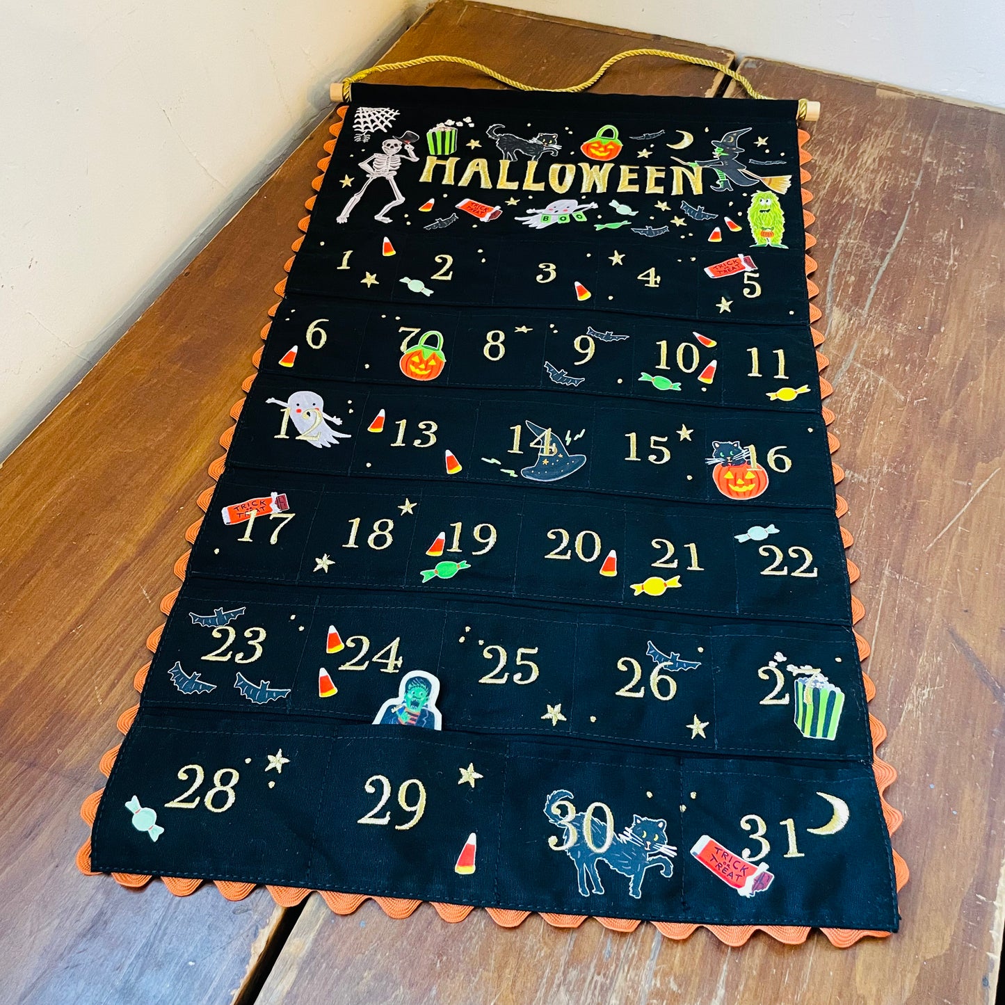 Embroidered Halloween Hanging Countdown Calendar