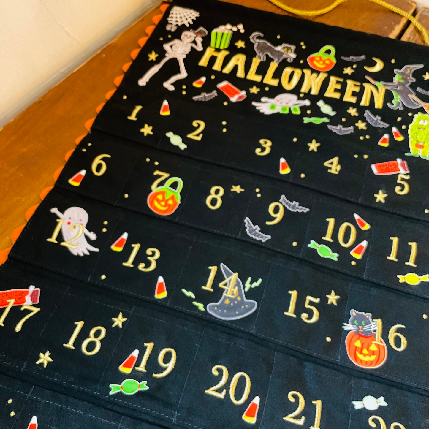 Embroidered Halloween Hanging Countdown Calendar
