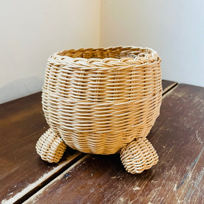 Woven Wicker Pig Basket- Vintage