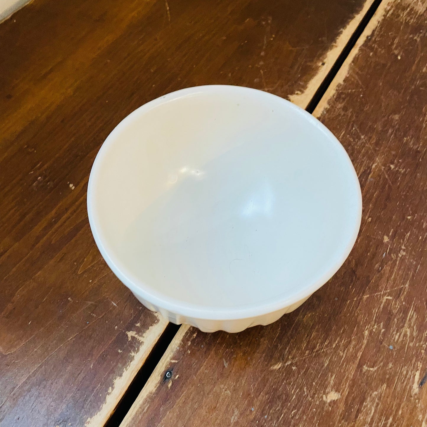 Pottery White Footed Bowl-Vintage