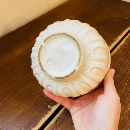 Pottery White Footed Bowl-Vintage