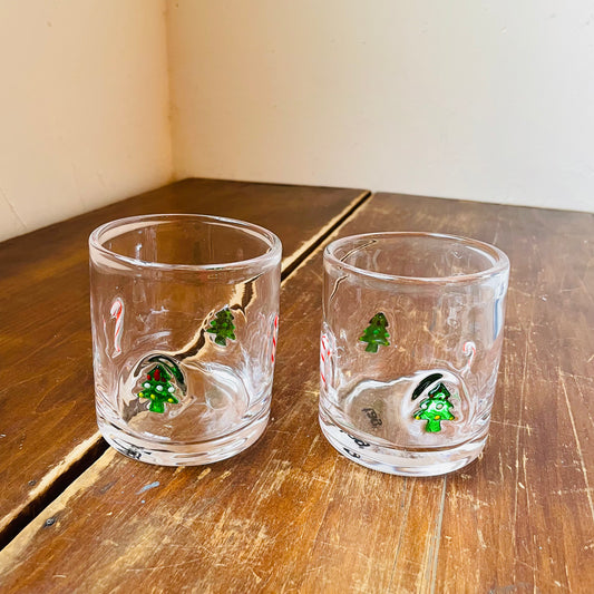 Christmas Tree & Candy Cane Icon Low Balls- Set of 2