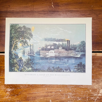 Currier & Ives Doubled-Sided Print II-Vintage