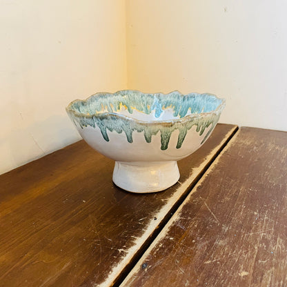 Secret Garden Stoneware Footed Bowl