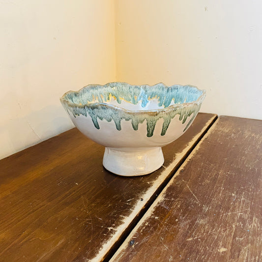 Secret Garden Stoneware Footed Bowl