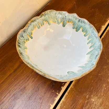 Secret Garden Stoneware Footed Bowl