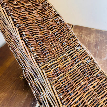 Hand-Woven Reed Basket with Handle